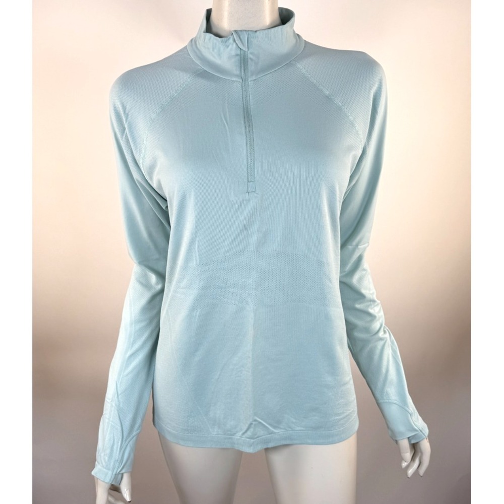 Athleta Momentum Seamless Half Zip Performance Top Women XL EUC Stretch Nylon
